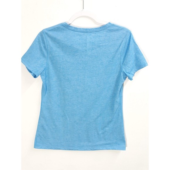 Athletic Works Short Sleeve V- Neck Active T-shirt Womens Size M 8-10 Blue - Picture 4 of 5